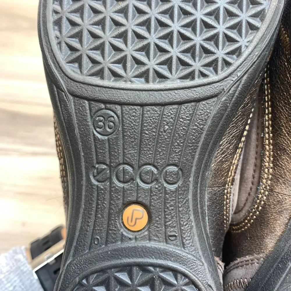 Ecco Women’s US Size 6 US 5 Brown Leather Comfort Shoes Hook & Loop - Picture 8 of 11